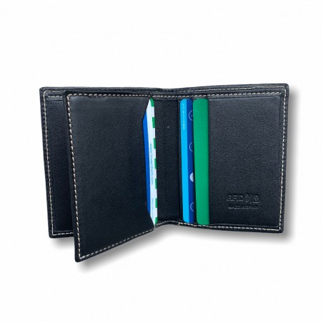 CARTERA VERTICAL ZIPPER CLASIC NEGRA