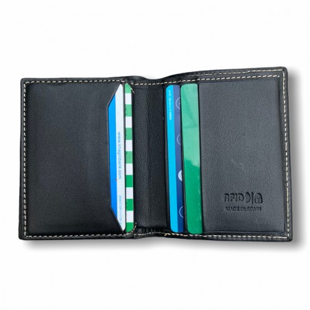 CARTERA VERTICAL ZIPPER CLASIC NEGRA