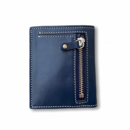 CARTERA VERTICAL ZIPPER CLASIC (AZUL MARINO)