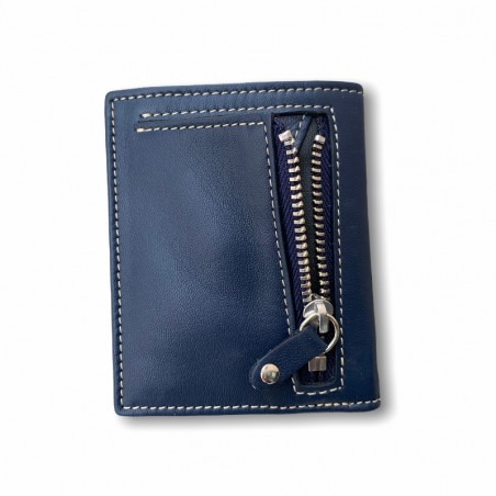 CARTERA VERTICAL ZIPPER CLASIC (AZUL MARINO)