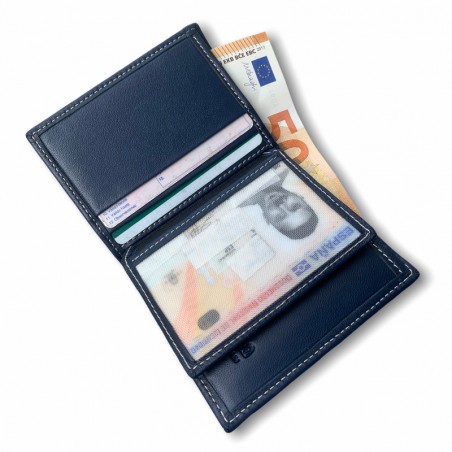 CARTERA VERTICAL ZIPPER CLASIC (AZUL MARINO)