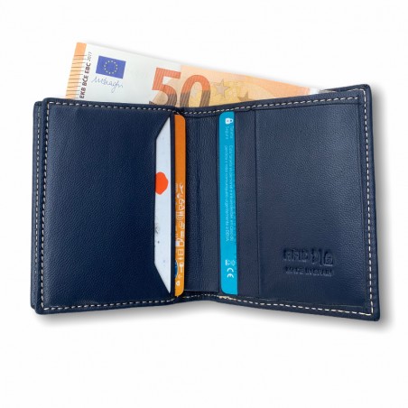 CARTERA VERTICAL ZIPPER CLASIC (AZUL MARINO)