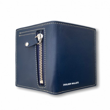 CARTERA VERTICAL ZIPPER CLASIC (AZUL MARINO)
