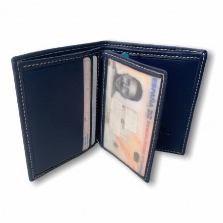 CARTERA VERTICAL ZIPPER CLASIC (AZUL MARINO)