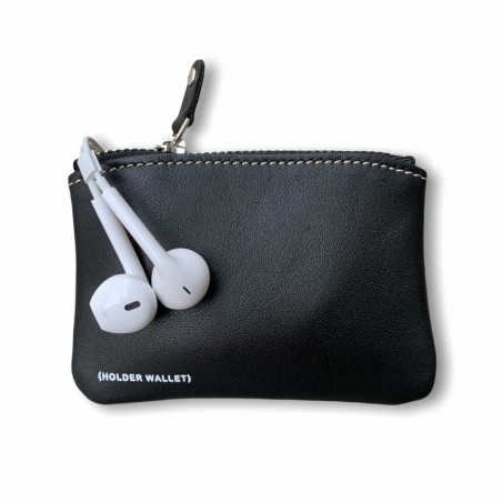 MONEDERO GYM 100% PIEL  (Negro)