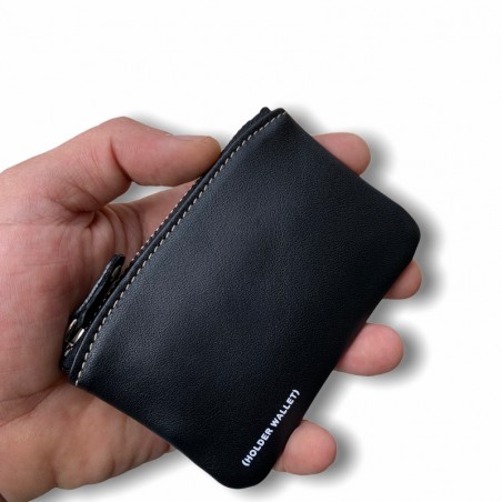 MONEDERO GYM 100% PIEL  (Negro)