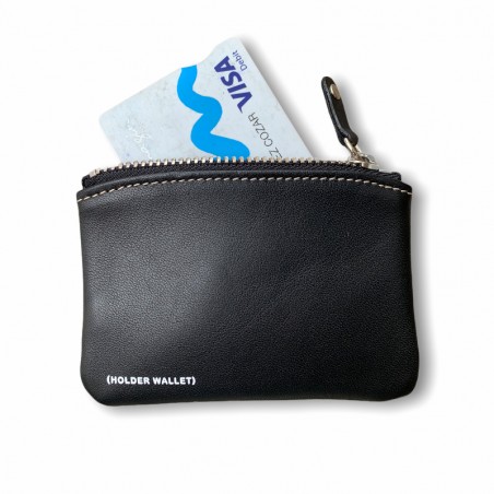 MONEDERO GYM 100% PIEL  (Negro)