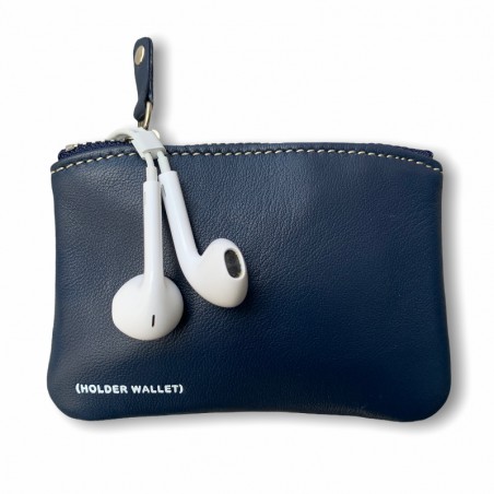 MONEDERO GYM 100% PIEL (AZUL MARINO)