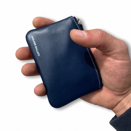 MONEDERO GYM 100% PIEL (AZUL MARINO)