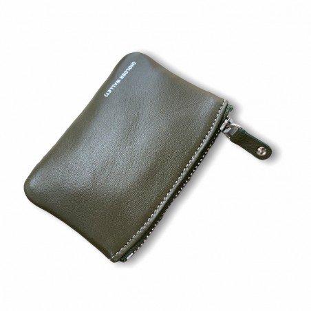 MONEDERO GYM 100% PIEL (VERDE MILITAR)