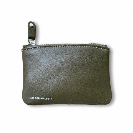 MONEDERO GYM 100% PIEL (VERDE MILITAR)