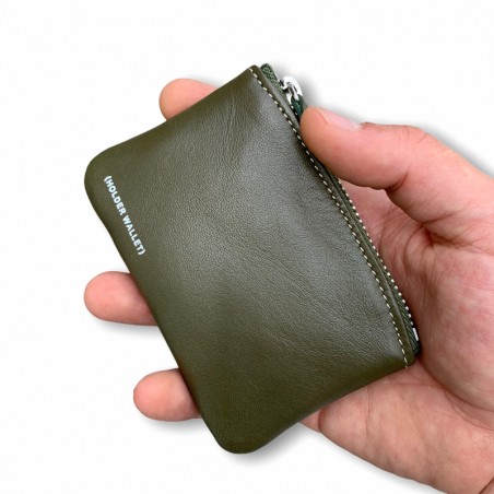 MONEDERO GYM 100% PIEL (VERDE MILITAR)