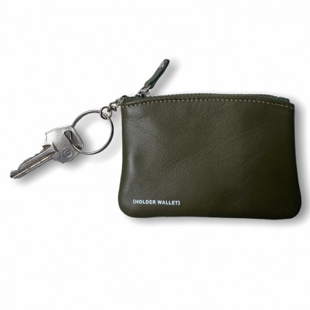 MONEDERO GYM 100% PIEL (VERDE MILITAR)