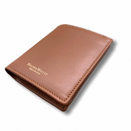 SLIM BROOCH WALLET (BLOND LEATHER)