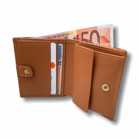 CARTERA BROCHE SLIM ( COLOR CUERO RUBIO)