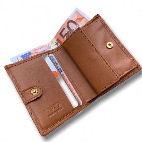 CARTERA BROCHE SLIM ( COLOR CUERO RUBIO)
