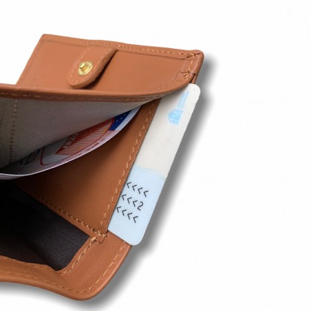 SLIM BROOCH WALLET (BLOND LEATHER)